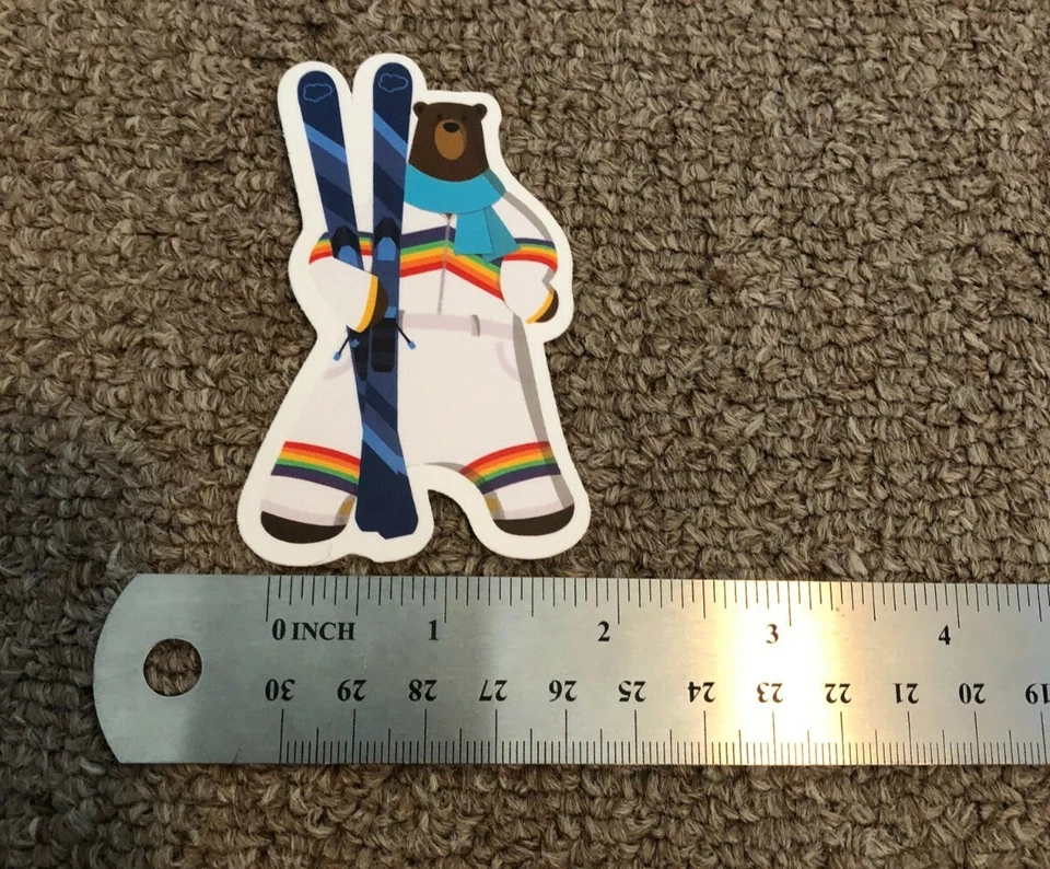 RARE Salesforce Cody the Bear Skiing Holiday Sticker  - Image 1 of 1