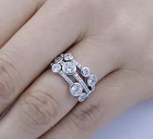 Anillo de cóctel de plata esterlina 925 cz de moda talla 2,5-15 S4224 - Imagen 1 de 5