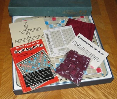 Vintage Deluxe SCRABBLE Game burgundy tiles turntable board 1977 Selchow Righter - Image 1 of 4