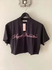 Nueva con etiquetas Preciosa Damas Agente Provocador Negra y Rosa Rayley Recortada Camiseta, Seco - Imagen 1 de 3
