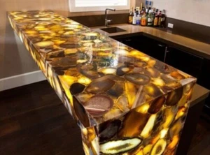 Yellow Agate Console Table/Rectangle Table, Agate Countertop Natural Agate Table - Picture 1 of 4