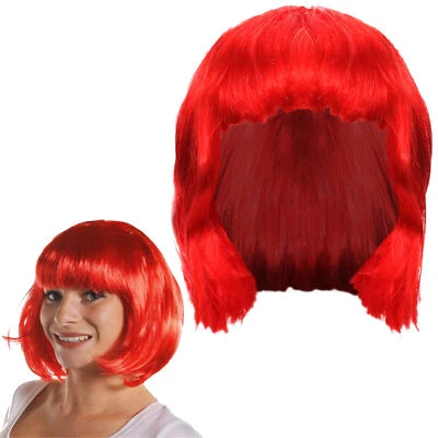 ILOVEFANCYDRESS™ ROTE BOB PERÜCKE KURZES SCHICKES KLEID COSPLAY MODE BABE HALLOWEEN TEUFEL ANIME HAARE