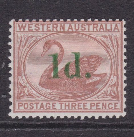 WEST AUSTRALIA RARE 1885 1d on 3d Brown SURCHARGE MINT/MH SG 91a CV$160 (NF93b) Cover