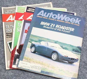AutoWeek Magazine 1980s Lot of 4 Issues Auto Racing Mazda Ferrari 328GTS BMW Z1 - Picture 1 of 13