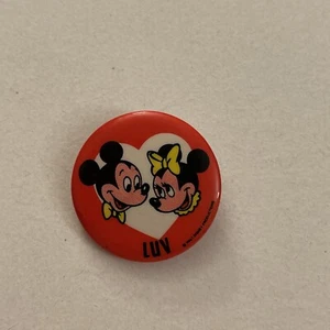 Walt Disney Vintage Mickey Minnie Mouse Luv Pin Button PB1 - Bild 1 von 3