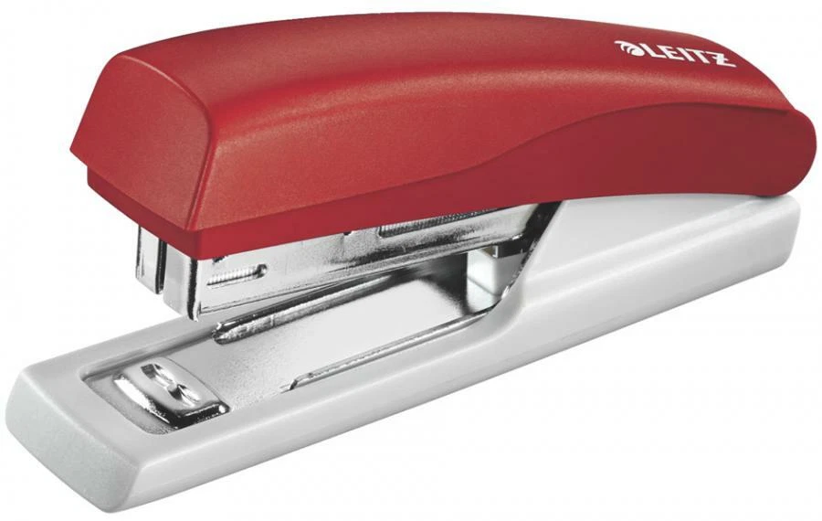 LEITZ Heftgerät Hefter Tacker Mini 5517, Heftleistung: 10 Blatt, rot