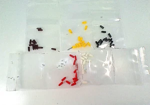 MINIATURE TOGGLE SWITCH BAT HANDLE CAPS, VINYL, SLIP-ON, 5 COLORS, 12ea. 60pcs - Picture 1 of 4