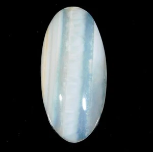 67.Ct Natural WHITE BANDED ONYX AGATE Oval Cabochon Gemstone  44x20x10mm TT=0148 - Picture 1 of 7
