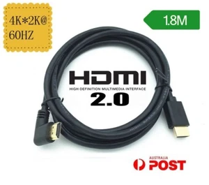 Left Right Up Down Angle Plug HDMI V2.0 M/M Cable 1.8M Gold Plated 4K*2K@60Hz AU - Picture 1 of 13