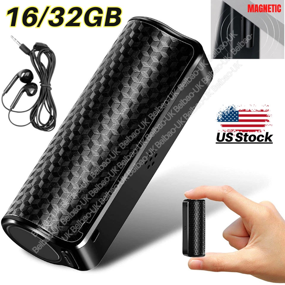 Mini Spy Hidden Audio Recorder Voice Activated Office Listening Device 16/32G US - Image 1 of 4