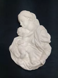 Vintage Mary Madonna & Child Made in Italy White Wall Mount 7.5” X 5” - Picture 1 of 10