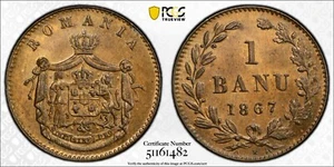 1867-H Romania Banu - PCGS MS64 BN - Picture 1 of 1