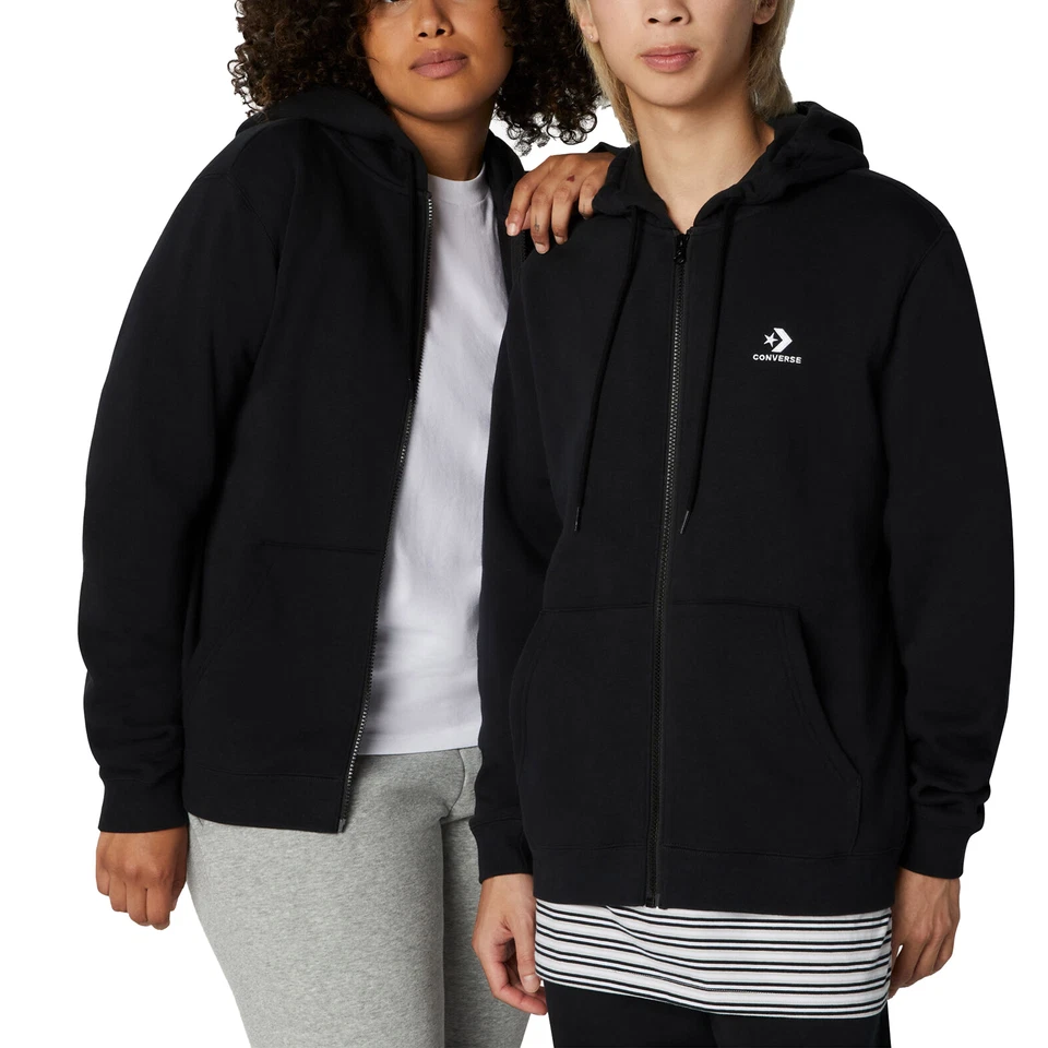 Converse Sweat à Capuche et Zip Unisex Go-To Embroidered Star Chevron Noir - Photo 1/3