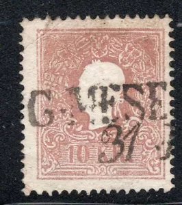 SELLO AUSTRIA 1858/9 Sc. #10 CANCELACIÓN LINEAL USADA TIPO II - Imagen 1 de 2
