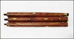 3 Fold Vintage brass Wooden Walking Stick Only Cane For Handle Only wooden shaft - Picture 1 of 6