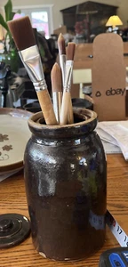 9" primitive Steinzeug Studiokeramik Vase oder Topf, Küchenwerkzeug Caddy - Bild 1 von 6