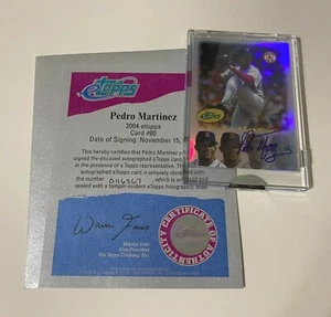 2004 eTopps Baseball PEDRO MARTINEZ zertifiziert AUTO Autogramm werkseitig versiegelt - Bild 1 von 2
