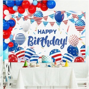 Patriotic Party Palooza: Celebratory Decor Set with Banner, Backdrop, Balloons & - Picture 1 of 7