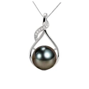 Gifts for Women Wife-Tahitian-Black-Pearl-Necklace-Gift for Wife Wedding - Picture 1 of 7
