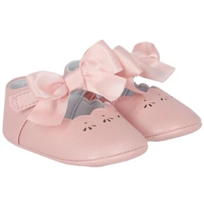 MAYORAL Baby Girls Pink Bow Pre Walker Shoes Infant Size UK0.5 EU16 - Image 1 of 4