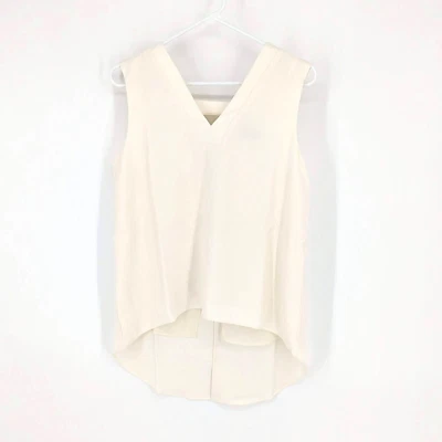 Lisa Rinna 系列 V 领无袖衬衫象牙色女式 XS 码超小号 — 第 1/4 张图片