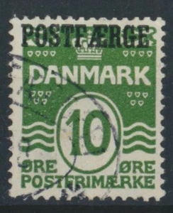 DENMARK. #Q1. 1922. Postferry, 10 Øre green Wavy Lines, VF used (PH1260) - Picture 1 of 1