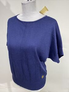 Michael Kors Women’s Sz Small Navy Blue LtWt Dolman Short Sleeve Sweater $98