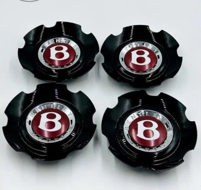 Tapacubos centrales 4 piezas para rueda Bentley Continental Flying Spur de fábrica 3W0601171C ROJO Foto 1 de 4