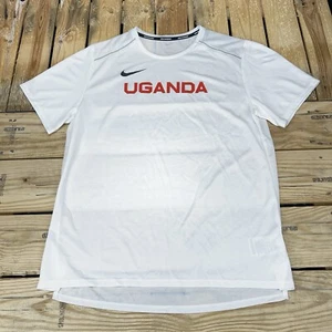 Uganda Nike Pro Elite White Running Shirt RARE CU8875-100 Size Men's Large - Picture 1 of 6