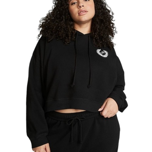UNDERCOVER Felpa pullover con cappuccio Victoria's Secret rosa cropped nera XL tempo libero nuova con etichette