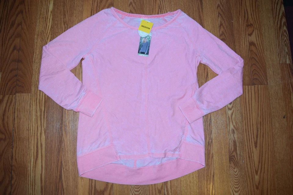 Pulôver moletom listrado rosa fosco chá verde feminino novo com etiquetas tamanho P pequeno - Imagem 1 de 1