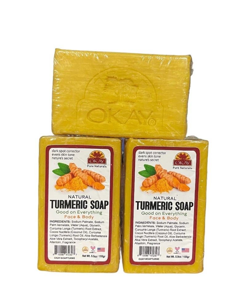 OKAY NATURAL TURMERIC SOAO dark Spit Corrector Face & Body 155g