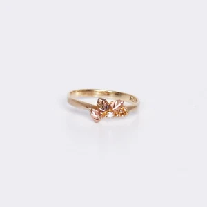 Vintage Landstrom's Größe 5,5 Black Hills 10k Gold Ring Band Blätter Trauben mit Diamant - Bild 1 von 7