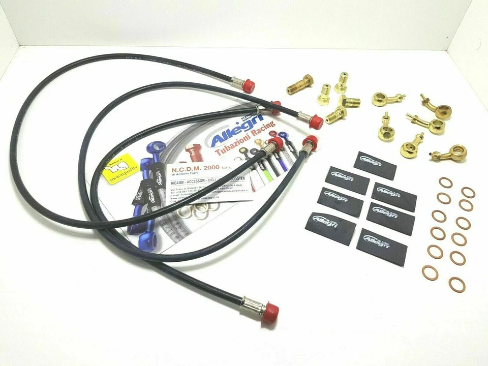 Set Brake Pipes Front and Rear Black Mounts Gold Yamaha 800 Fz 8 #2011 2012 2013 - Image 1 of 1