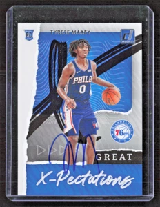 TYRESE MAXEY Signed Auto Rookie 2020-21 Donruss #21 Great X-pectations 76ers - Picture 1 of 2
