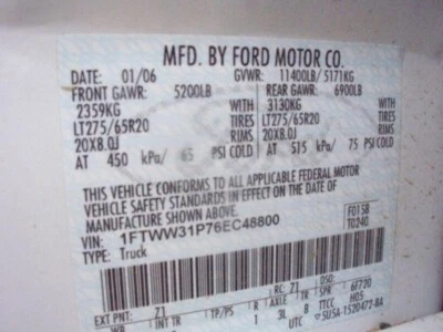 Used Rear Right Door Window Regulator Rear fits: 2006 Ford F350SD PICKUP Crew Ca Foto 1 de 4