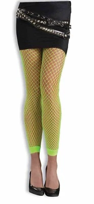 Medias de red sin pies de neón accesorio de disfraz de Halloween de los 80 - verde #6118 Foto 1 de 4