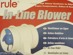 BLOWER IN LINE RULE 29 140 12VDC 3" BILGE ENGINE ROOM BOAT BLOWER BOATINGMALL - Foto 1 di 1
