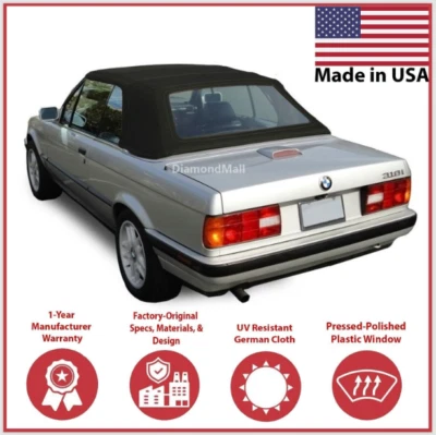 Fits BMW E30 convertible techo blando 318 325I serie 3 86 - 93 lona alemana OEM Foto 1 de 4