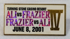 2001 ALI VS FRAZIER IV TURNING STONE CASINO RESORT LAPEL PIN BOXING BOXER RETRO - Picture 1 of 11