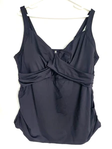 Nuevo con etiquetas Camiseta Tankini Lands End Talla Grande Para Mujer Natación Baño Solo Talla 24 W Negra - Imagen 1 de 6