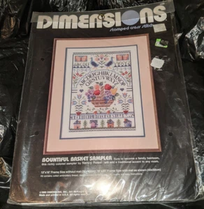 Dimensions 1989 Bountiful Basket Sampler Stamped Cross Stitch Kit #3096 - Picture 1 of 4