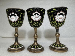 RARE ANTIQUE RUSSIAN SILVER ENAMEL CLOISONNÉ PRESENTATION STEM CUP CHALICE 916 - Picture 1 of 17