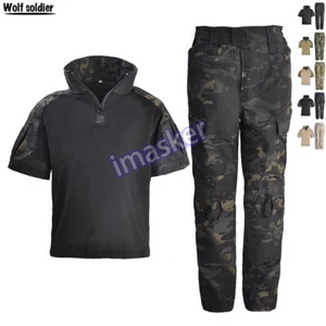 Ejército Niños Niñas Niños Manga Corta Camisa Pantalones Tácticos Militares Combate Uniformes - Imagen 1 de 29