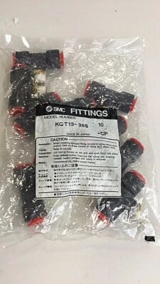SMC KQT13-35S (Pack Of 10) Male Branch Tee Fitting 1/2" Tubing 1/4" NPT - Image 1 of 3