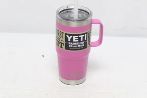 Taza YETI Rambler 25 oz con tapa de paja taza flor silvestre fucsia - Imagen 1 de 4