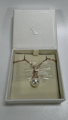 Collar Swarovski Original Colgante Perla Cristal Tono Oro Rosa 5669523 Foto 1 de 2