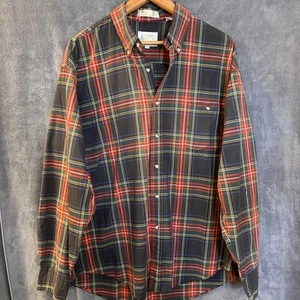Vintage London Fog Hemd Herren XL mehrfarbig kariert Button Down Micro-D Korea 90s - Bild 1 von 17