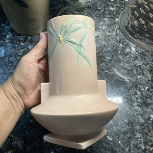Roseville Dawn Pale Pink 829-8 Super Rare Vintage Art Deco Pottery - Picture 1 of 10