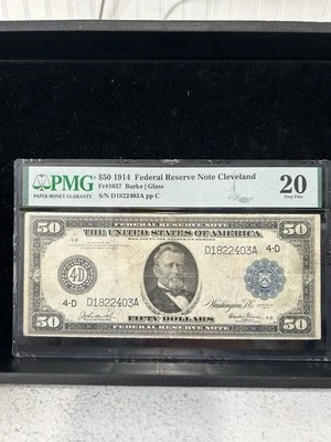 SASA 1914 Cleveland $50 Frn Pmg Vf20 Looks Better - Image 1 of 2
